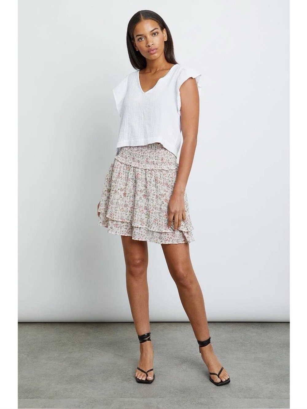 Rails Addison Smocked Floral Ambrosia Mini Skirt XS